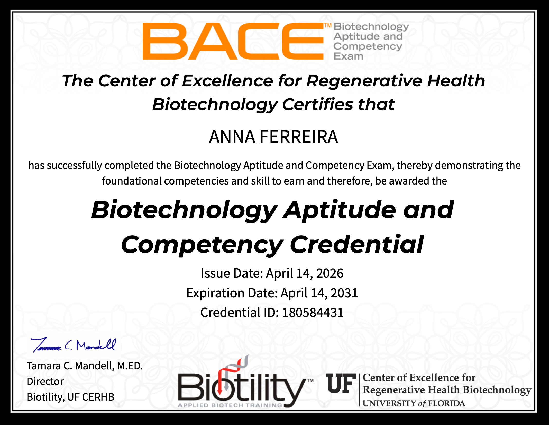 BACE Certification